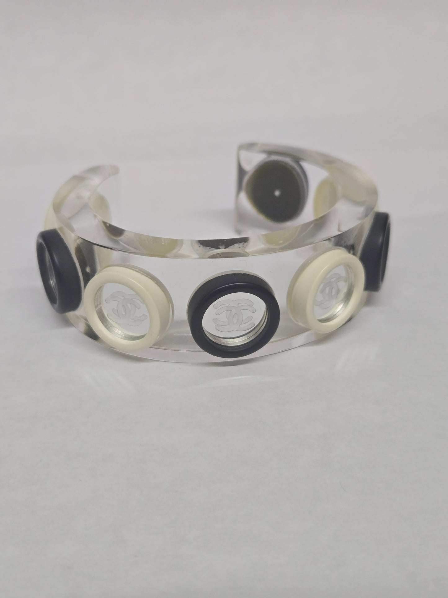 Chanel Clear Lucite Cuff Bracelet | Luxury Pre-owned
