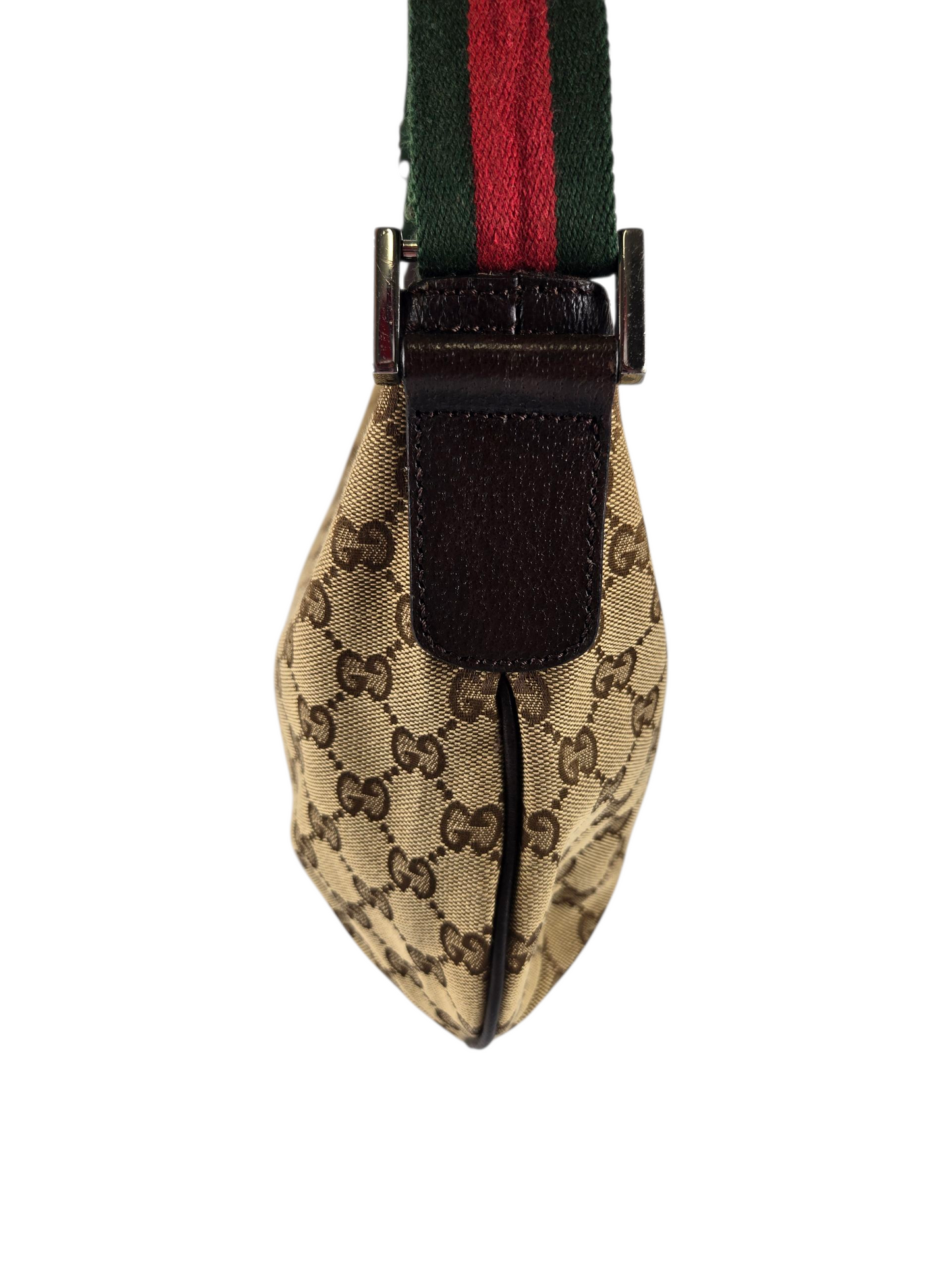 Gucci Monogram Web Half Moon Hobo Bag - Luxury Preowned