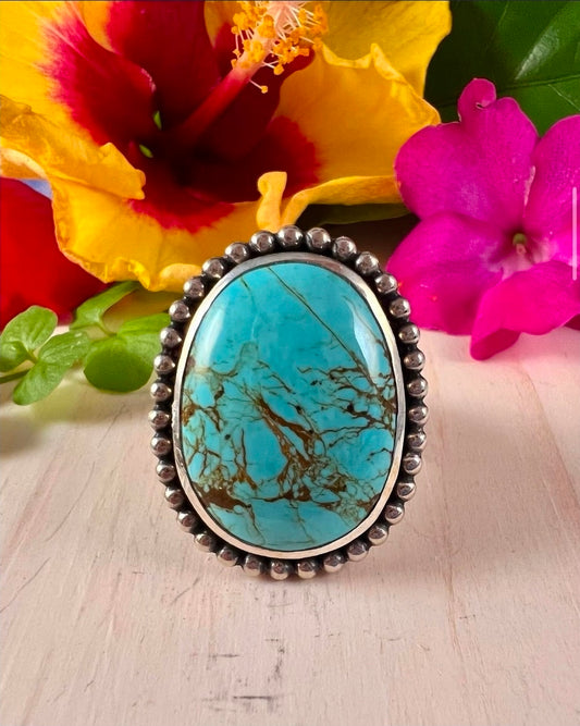 Number 8 Turquoise Sterling Sliver Ring