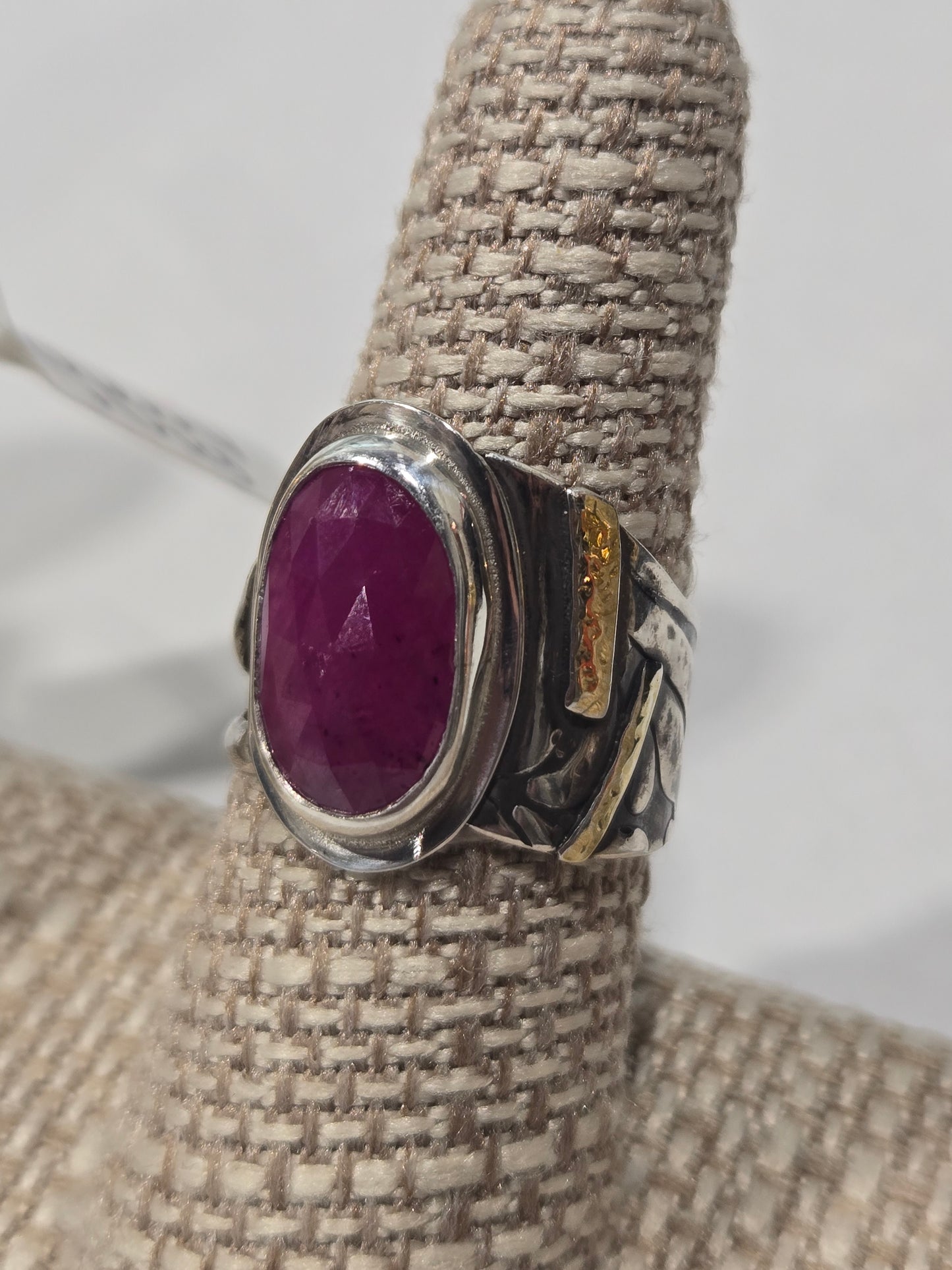 Christine Dee Ruby Sterling Sliver & 14k Gold Accent Ring